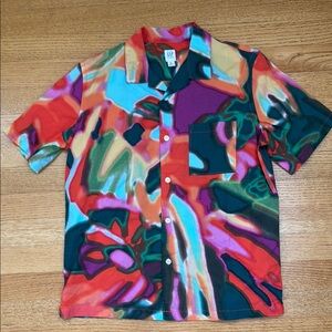 NWT GAP Red and Purple Button Down Shirt with Modern Design XL 12